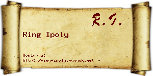 Ring Ipoly névjegykártya